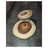 Wood Slice Tiered Display 8"H