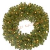 National tree company pre lit wreath 24in