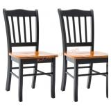 Boraam Shaker Chair, Black/Oak, Set of 2