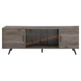 Walker Edison 2 Door Glass Shelf TV Stand