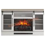 Mesh Sliding Bard Door Electric Fireplace