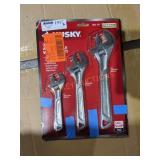 Husky 3pc Adjustable Wrench Set