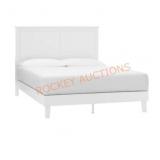StyleWell White Wood Full Panel Bed Frame