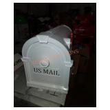 20" White Plastic Post Mailbox
