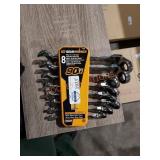 Gear wrench flex head ratcheting wrench set