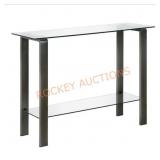 Asta Gunmetal Gray Rectangle Glass Console Table