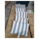 Set of 6 Grey/White Patio Pillows
