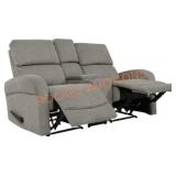 70.4" Grey Polyester Recliner Love Seat