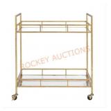 Gold leaf bar Cart with mirror top