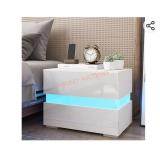 HALLOLURE LED Nightstand, Modern Design End Table