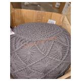 Rustic homes round kniied pouf