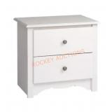Prepac Monterey 2-Drawer White Nightstand