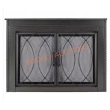 Pleasant Hearth Large Glass Fireplace Doors