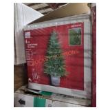 4.5ft Grand Fir Potted Pre Lit Artificial Tree