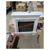 36" White Free Standing Electric Fireplace