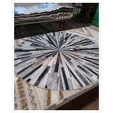 5ft Round abstract rug