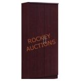 Hodedah 2 Door Armoire, Red Mahogany