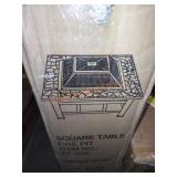 Square table fire pit