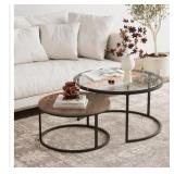 Nathan James Stella 32 in. Round Glass Nesting