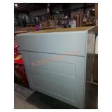 30"w 3 Drawer Gray Base Cabinet