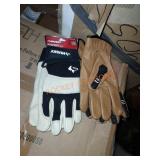 2 pair husky xl leather work gloves