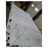 Brand new geometric shag rug blue and white
