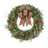 30" Pre Lit Woodmoore Wreath