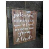 Wood Wedding Sign 16"x19"