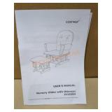 Costway Nursery Glider with Ottoman Brown