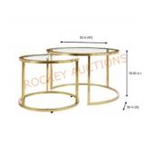 Cheval 30" Round Glass Nesting Coffee Table