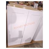 30" x 13" x 42.5" White 2-Door Cabinet