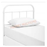 Serena white steel twin headboard