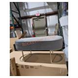 39" Grey Oval Ottoman