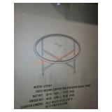 Satin nickel finish round coffee table