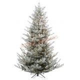6.5ft pre lit flocked pe noble pine potted tree
