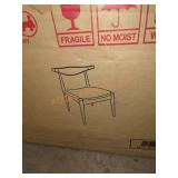 2 charcoal colored cushion chairs