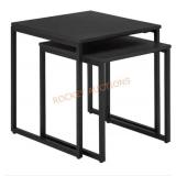 Donnelly black metal with wood nesting table