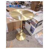 Metal Turned Accent Table with Gold Finish