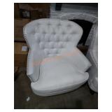 Tufted white decor arm chair