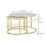 Cheval 2-Piece 31 in. Gold/Marble Medium Round