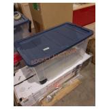 160QT Latch Plastic Storage Tote with Wheels