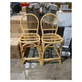 Baxton Studio Rattan Bar Stool Pair