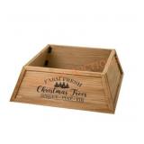 Glitzhome 32 in. L Natural Wooden Trapezoid "Farm