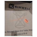 Kinwell modern round glass end table