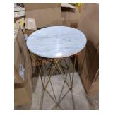 18" Round Marble Top End Table