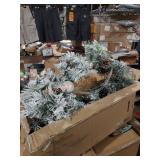 9ft battery operated snowy silver pine garland