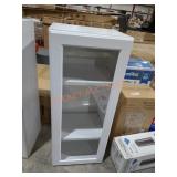 15" Glass Door Wall Cabinet White