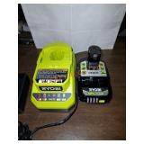 Ryobi 18v battery and charger set
