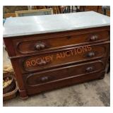 Antique Eastlake Victorian carved marble top