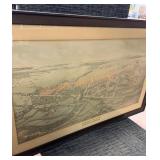 Vintage framed map of Quincy Massachusetts